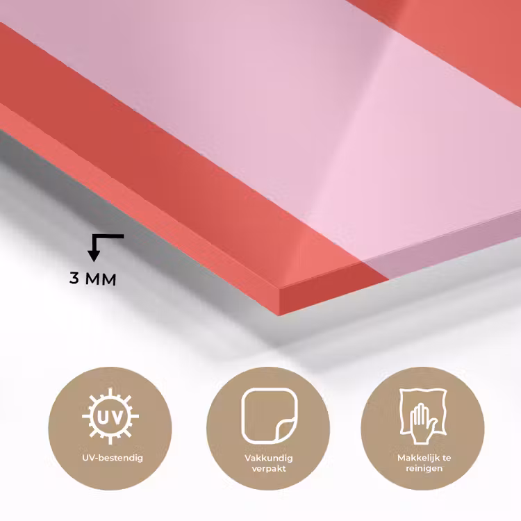 Strepen - Klassiek - Roze plexiglas 5mm klein 11 -sfeer2