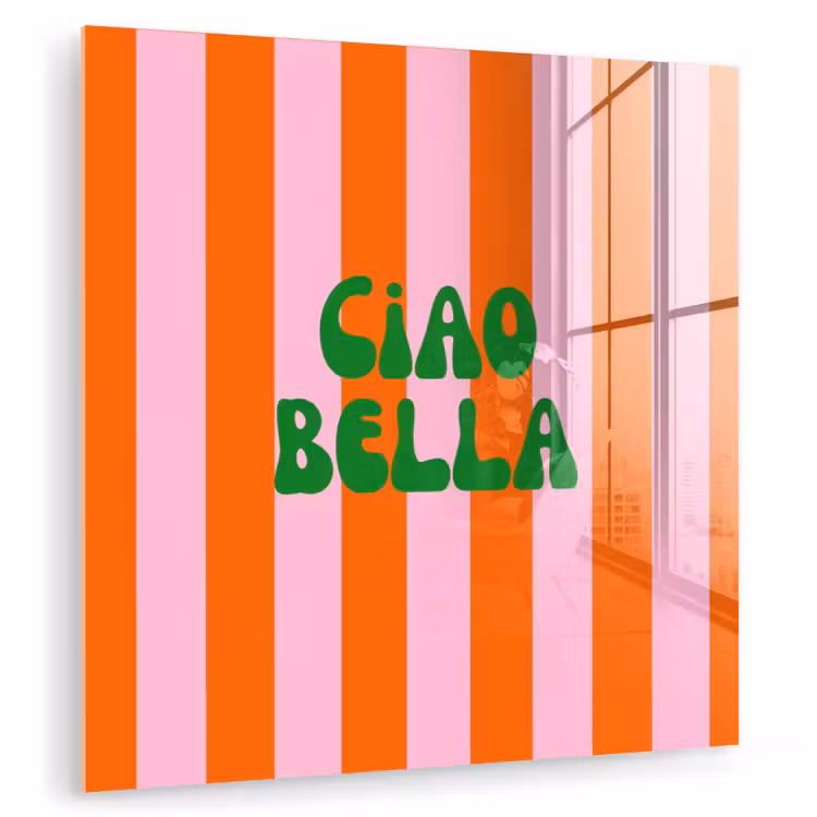 Strepen - Oranje - Verticaal - Ciao bella plexiglas 5mm klein -zzzproduct_nieuw