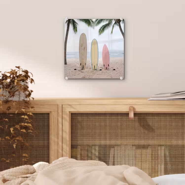Surfboard - Palmbomen - Kleurrijk plexiglas 5mm klein -sfeer4