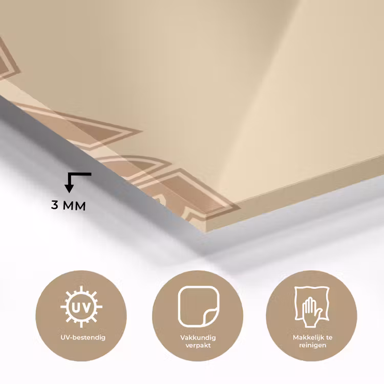 Swag - Bruin - Beige plexiglas 5mm klein -sfeer2