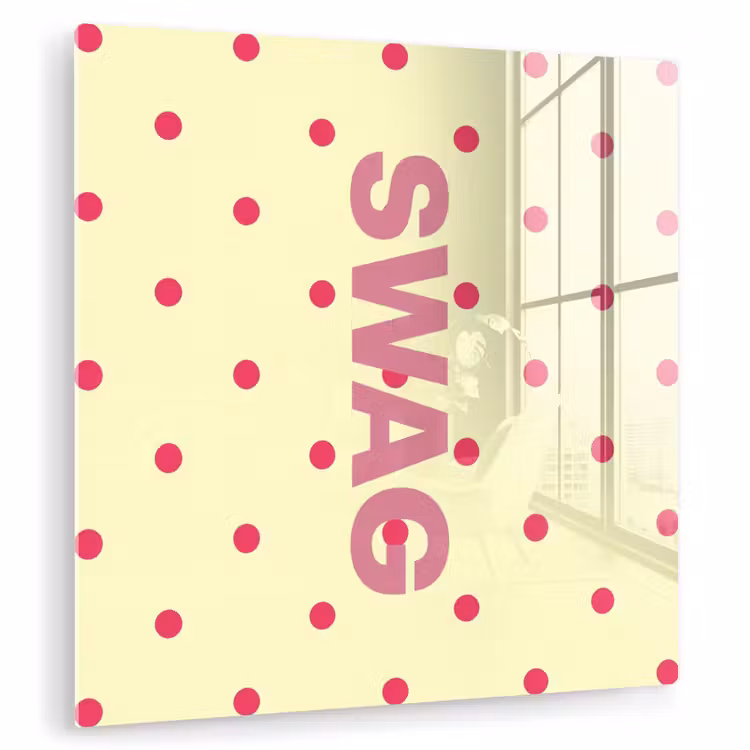 Swag - Roze - Stippen - Geel plexiglas 5mm klein -zzzproduct_nieuw