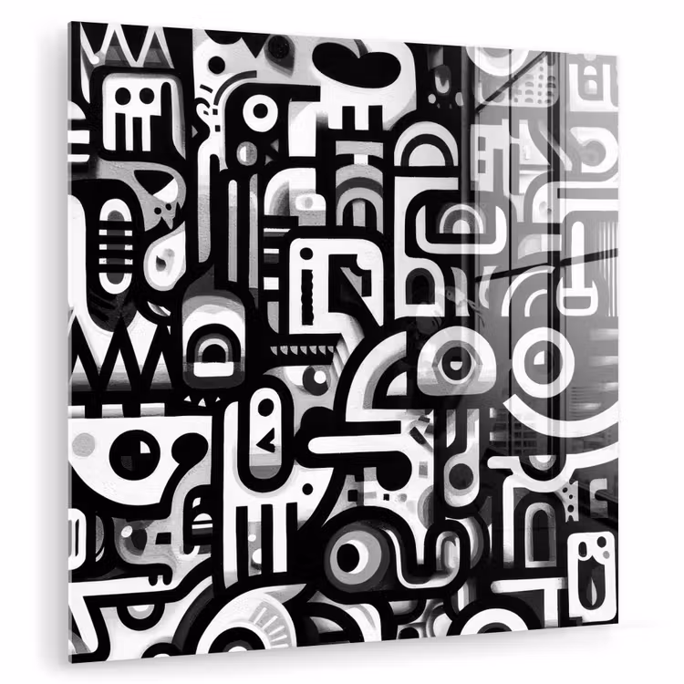Symbolen - Abstract - Grafisch - Zwart plexiglas 5mm klein -zzzproduct_nieuw