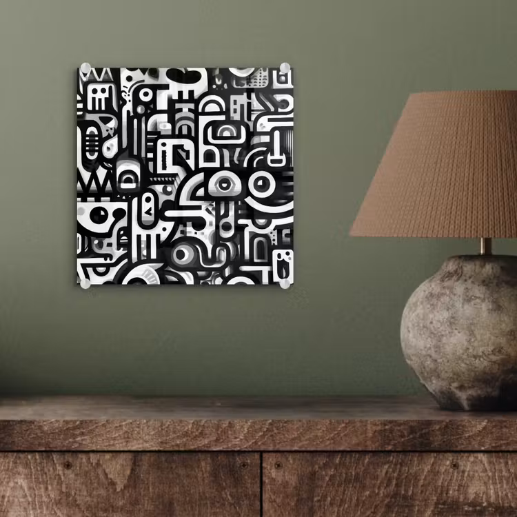 Symbolen - Abstract - Grafisch - Zwart plexiglas 5mm klein -sfeer3