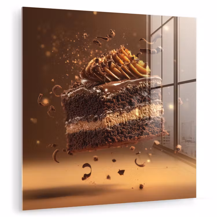 Taart - Chocolade - Eten - Brownie plexiglas 5mm klein -zzzproduct_nieuw