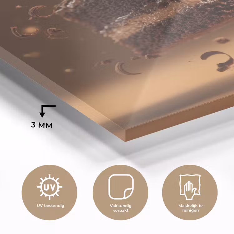 Taart - Chocolade - Eten - Brownie plexiglas 5mm klein -sfeer2