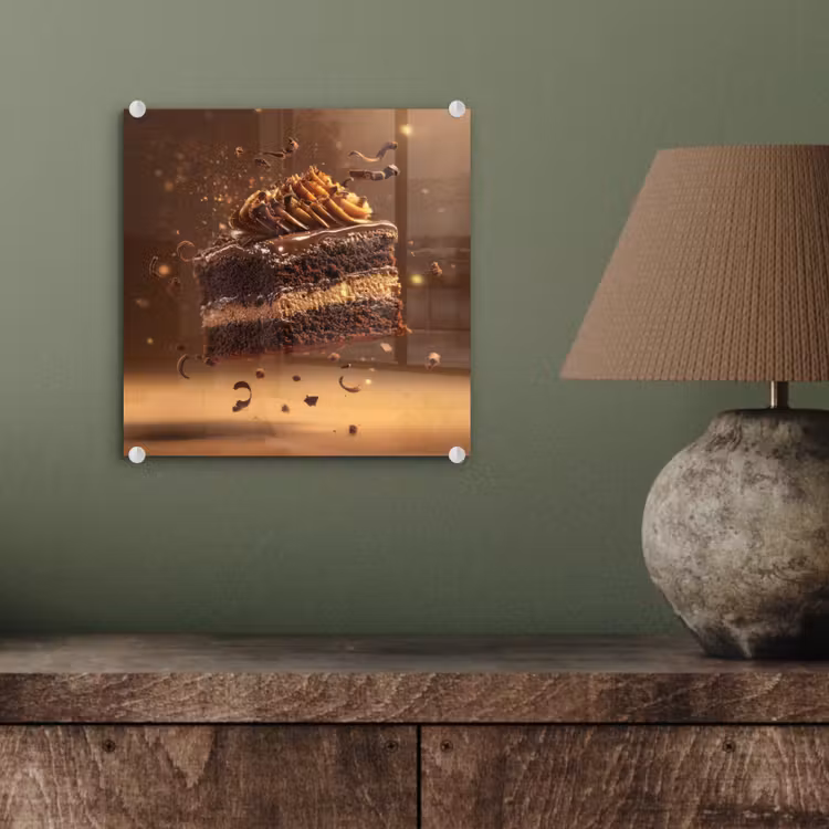 Taart - Chocolade - Eten - Brownie plexiglas 5mm klein -sfeer3