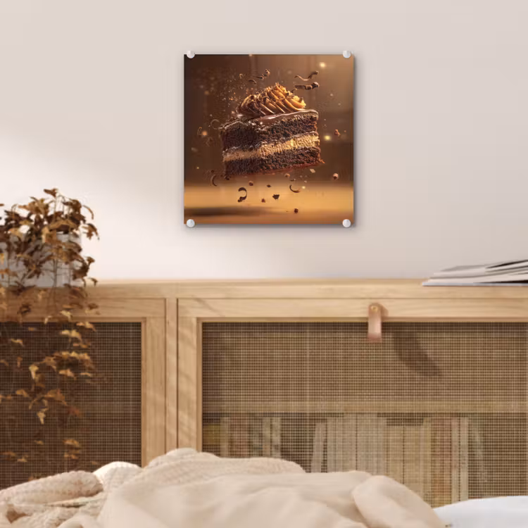 Taart - Chocolade - Eten - Brownie plexiglas 5mm klein -sfeer4