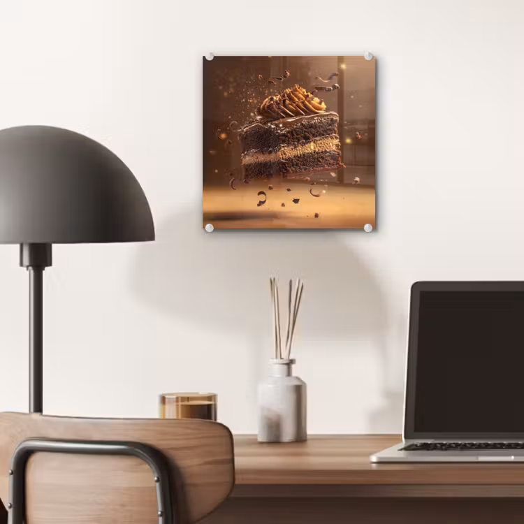 Taart - Chocolade - Eten - Brownie plexiglas 5mm klein -sfeer6