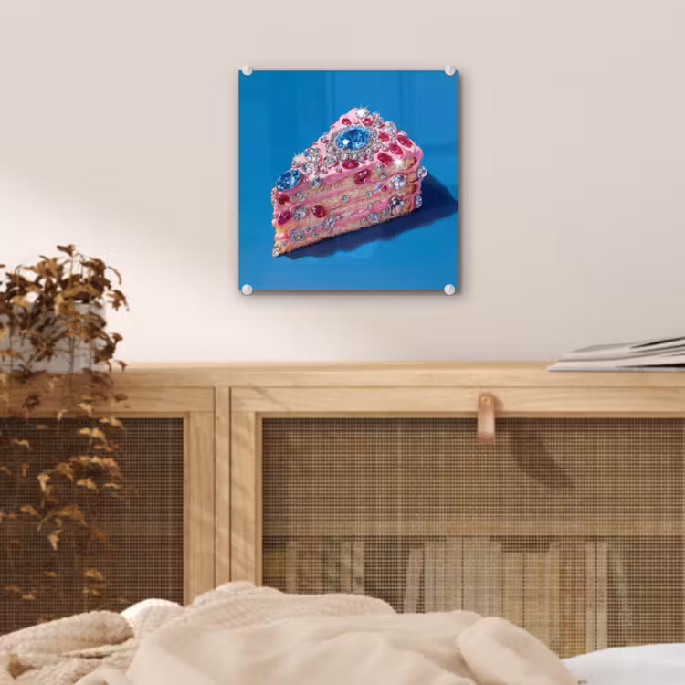Taart - Edelstenen - Glitters - Roze plexiglas 5mm klein -sfeer4