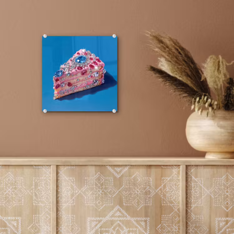 Taart - Edelstenen - Glitters - Roze plexiglas 5mm klein -sfeer5