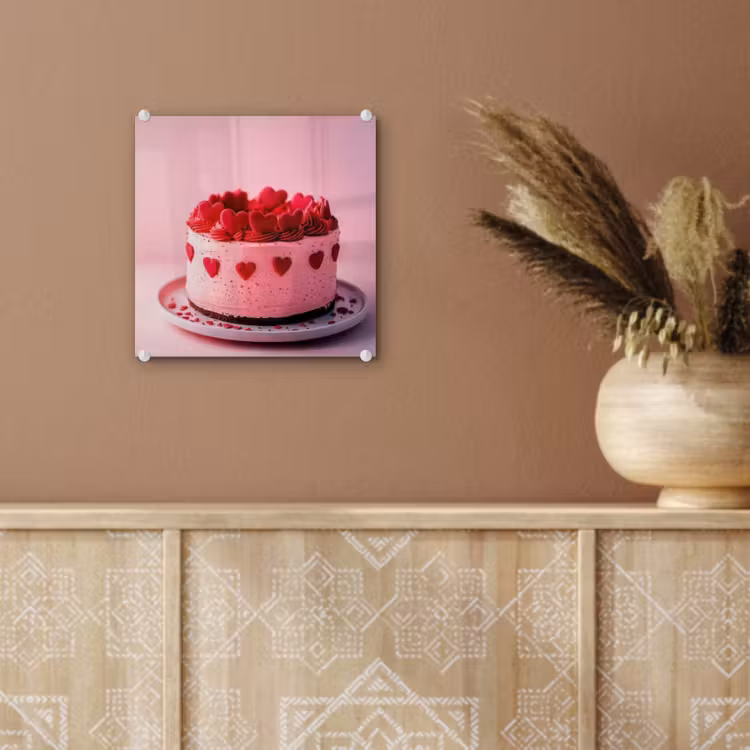 Taart - Hart - Roze plexiglas 5mm klein -sfeer5