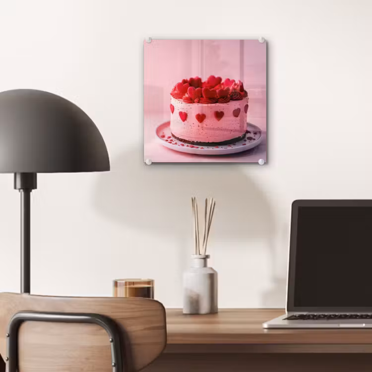 Taart - Hart - Roze plexiglas 5mm klein -sfeer6
