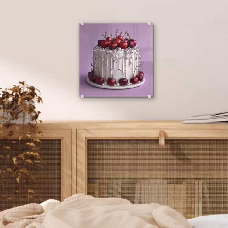 Taart - Kersen - Juwelen - Rood plexiglas 5mm klein -sfeer4