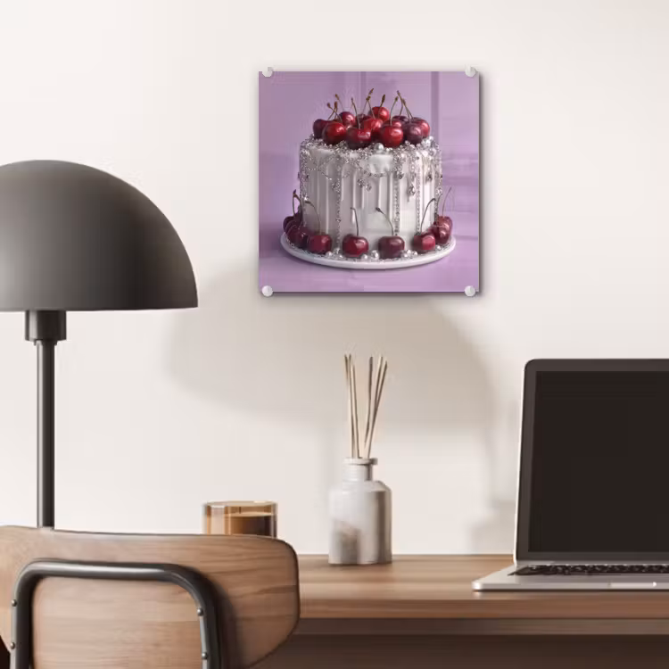 Taart - Kersen - Juwelen - Rood plexiglas 5mm klein -sfeer6