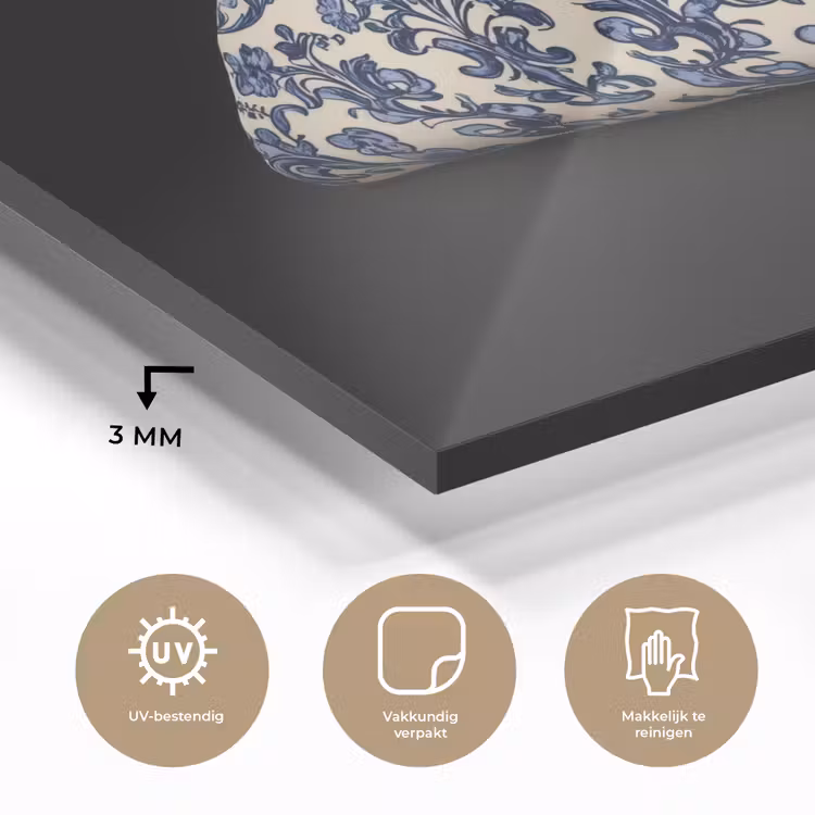 Taco - Vlees - Salade - Delftsblauw - Motief plexiglas 5mm klein -sfeer2