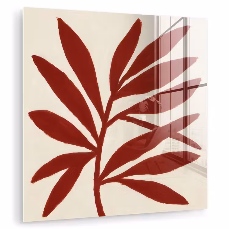 Tak - Bladeren - Rood plexiglas 5mm klein -zzzproduct_nieuw