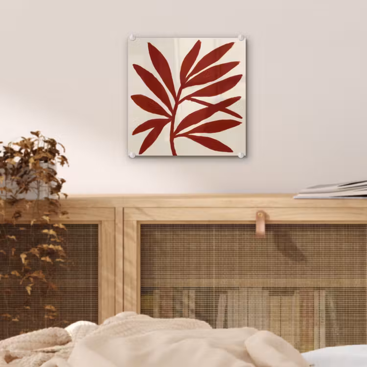 Tak - Bladeren - Rood plexiglas 5mm klein -sfeer4