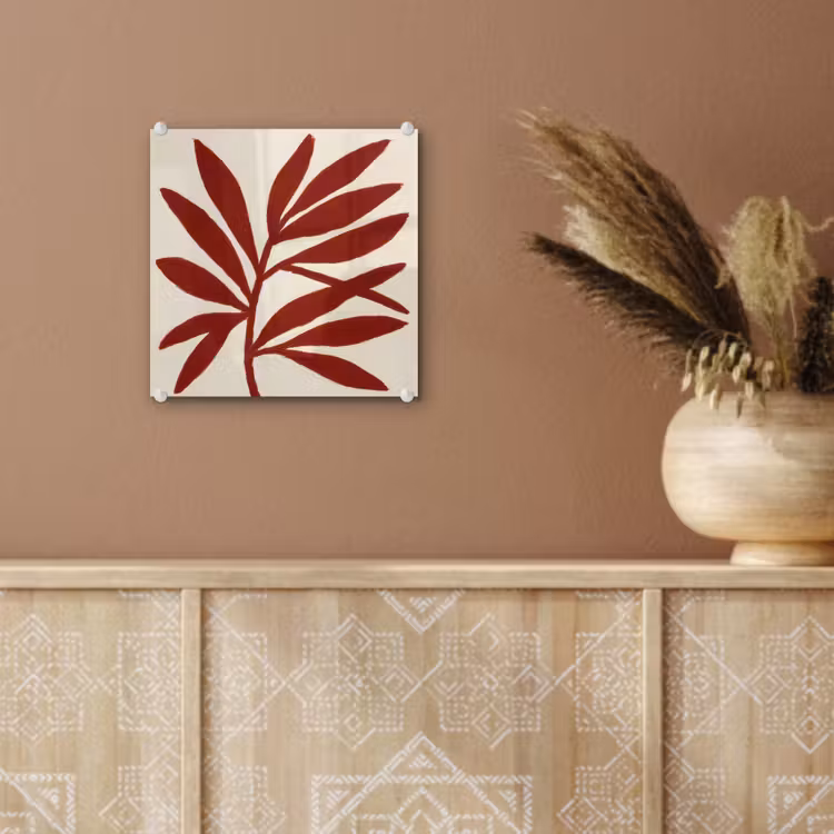 Tak - Bladeren - Rood plexiglas 5mm klein -sfeer5