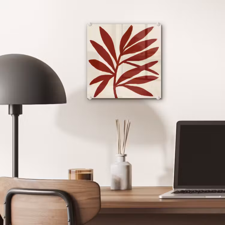 Tak - Bladeren - Rood plexiglas 5mm klein -sfeer6