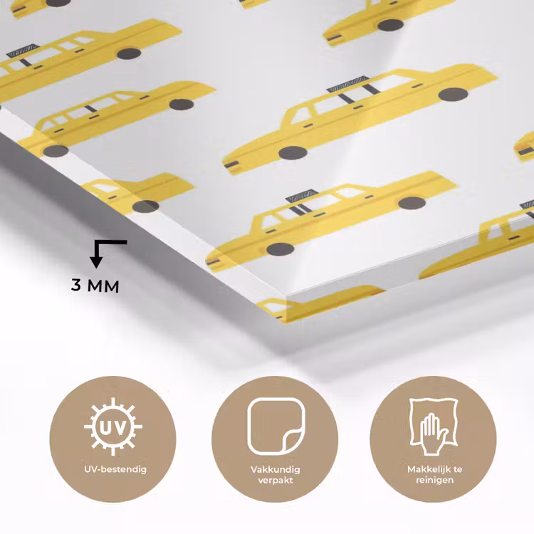 Taxi - Iconisch - Geel plexiglas 5mm klein 11 -sfeer2
