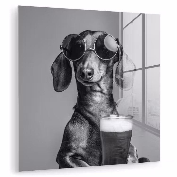 Teckel - Bier - Glas - Bril plexiglas 5mm klein -zzzproduct_nieuw