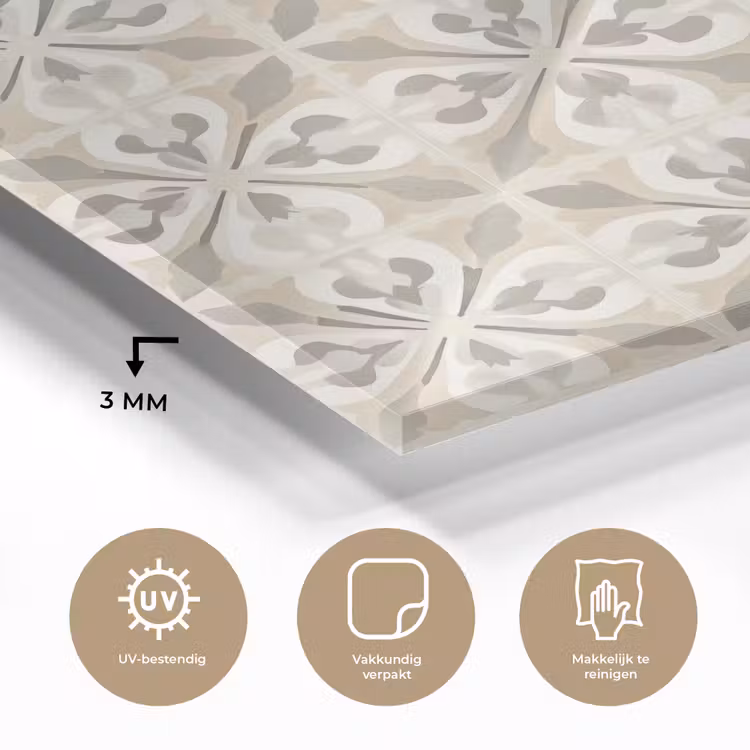 Tegel - Motief - Beige plexiglas 5mm klein 11 -sfeer2