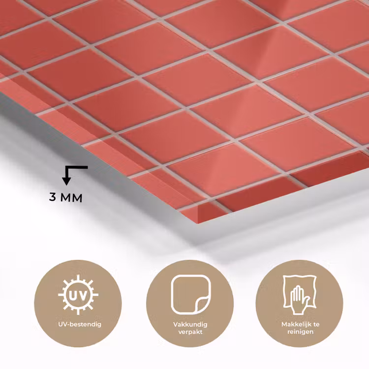 Tegel - Patroon - Kersen - Rood plexiglas 5mm klein 11 -sfeer2