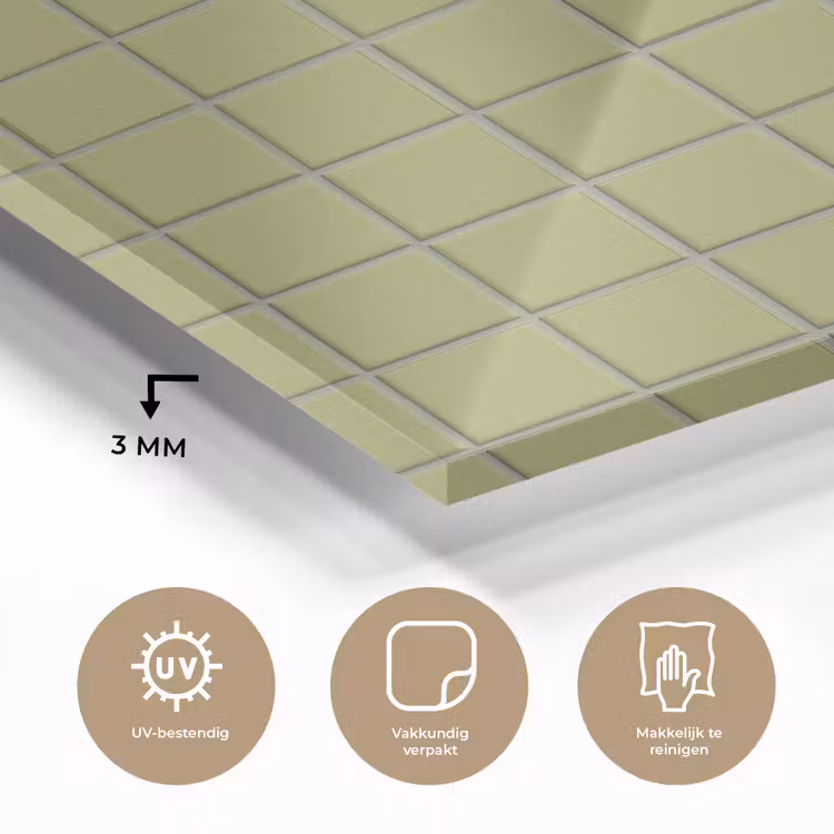 Tegel - Patroon - Olijfgroen plexiglas 5mm klein 11 -sfeer2
