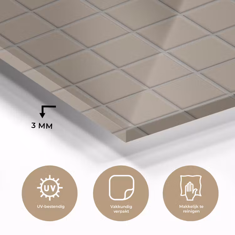 Tegel - Patroon - Taupe plexiglas 5mm klein 11 -sfeer2