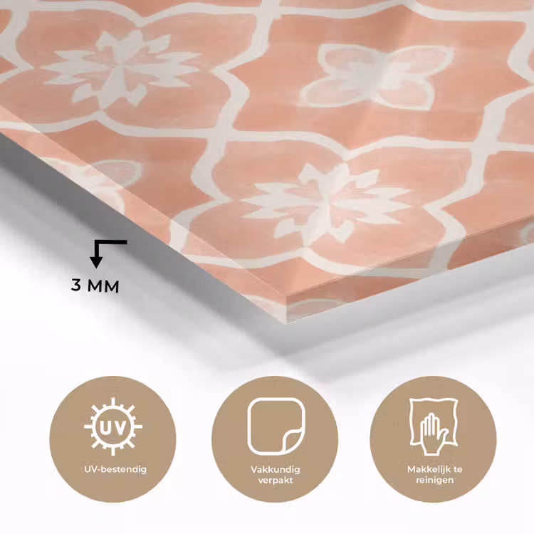 Tegelpatroon - Arabesk - Vintage - Terracotta plexiglas 5mm klein 11 -sfeer2