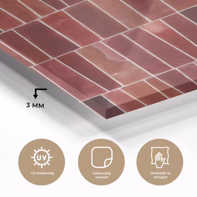 Tegels - Modern - Structuur - Dieprood plexiglas 5mm klein 11 -sfeer2