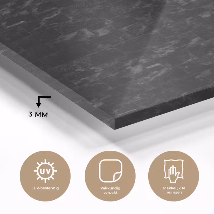 Tegels - Patroon - Marmer - Zwart plexiglas 5mm klein 11 -sfeer2