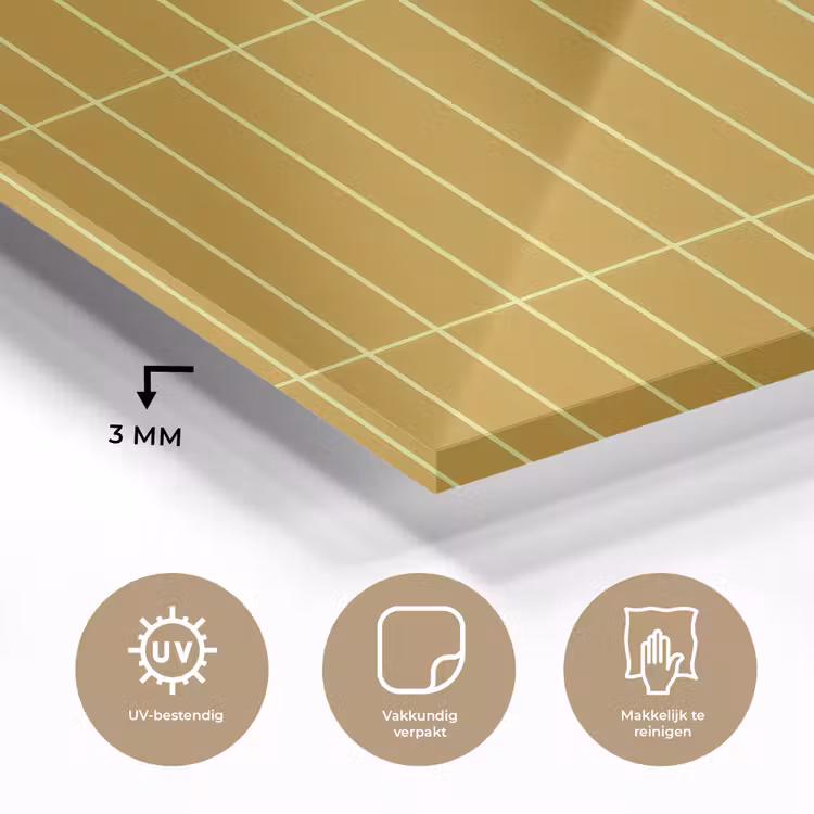 Tegels - Verticaal - Mosterdgeel plexiglas 5mm klein 11 -sfeer2