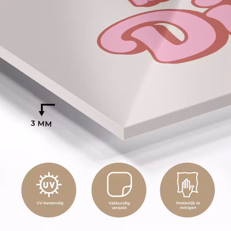 Tekst - Boodschap - Roze plexiglas 5mm klein -sfeer2