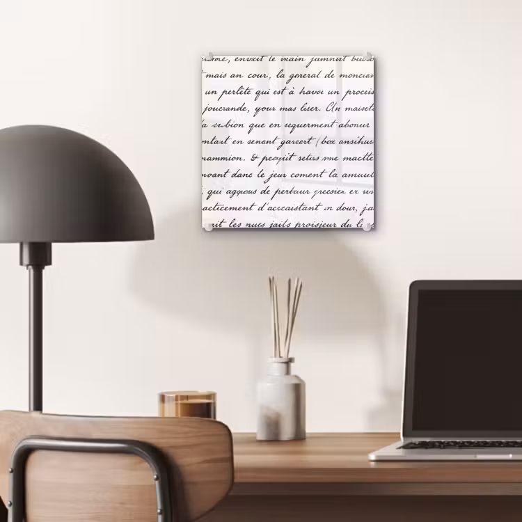Tekst - Handschrift - Klassiek - ZwartWit plexiglas 5mm klein -sfeer6