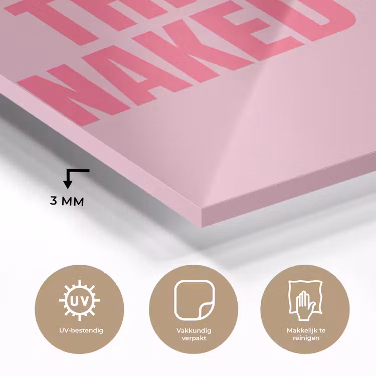 Tekst - Modern - Roze plexiglas 5mm klein -sfeer2