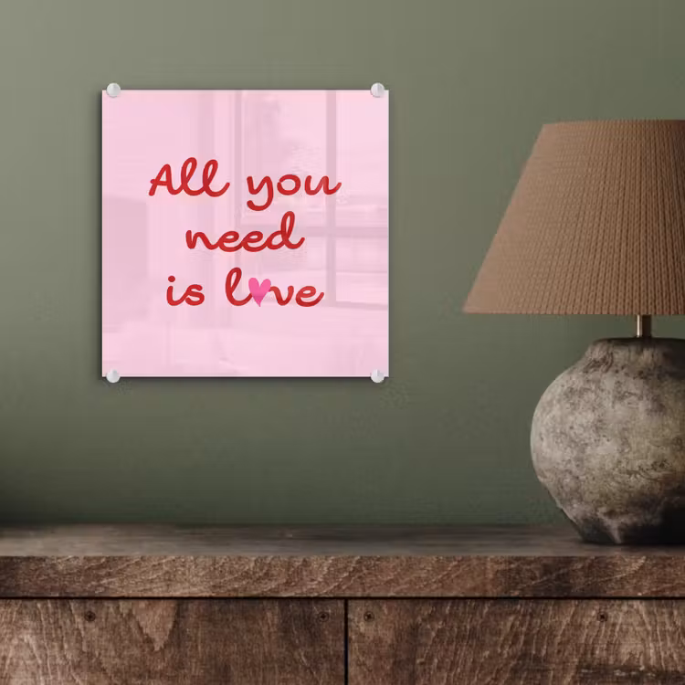 Tekst - Roze - Love - Hart plexiglas 5mm klein -sfeer3
