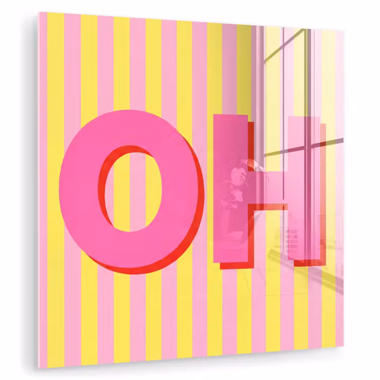 Tekst - Strepen - Roze plexiglas 5mm klein -zzzproduct_nieuw