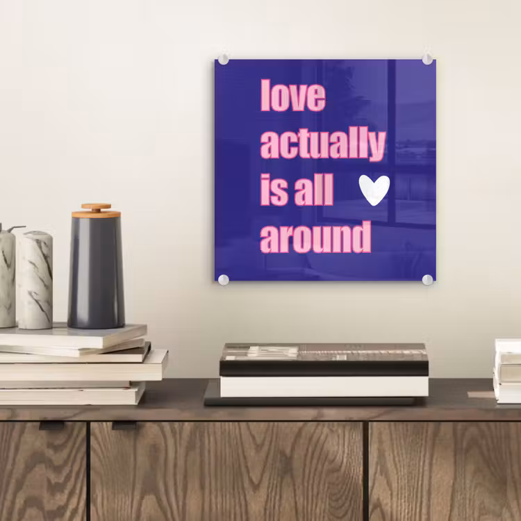 Tekst - Valentijn - Love - Blauw plexiglas 5mm klein -sfeer1