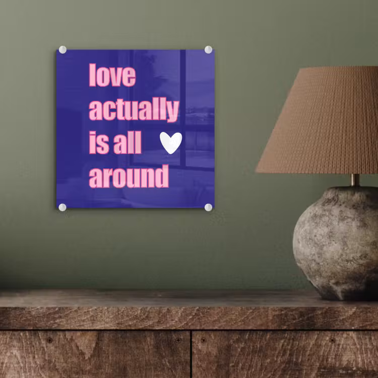 Tekst - Valentijn - Love - Blauw plexiglas 5mm klein -sfeer3