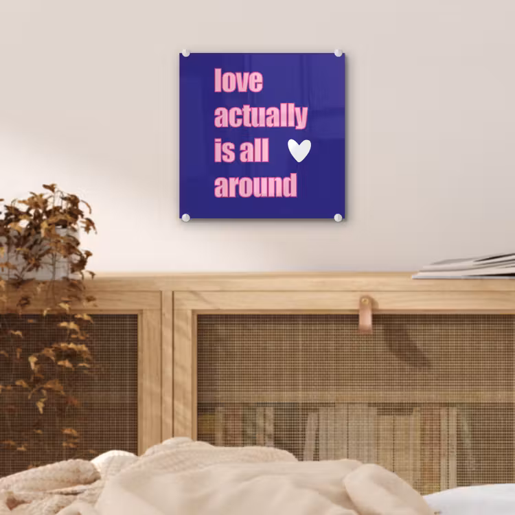 Tekst - Valentijn - Love - Blauw plexiglas 5mm klein -sfeer4