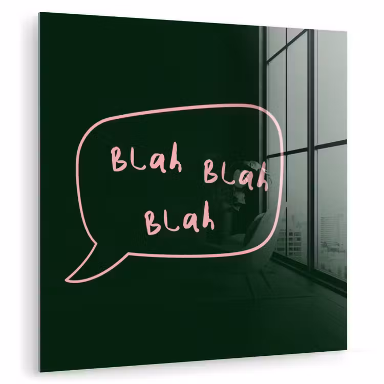 Tekstwolkje - Donkergroen - BLAH BLAH BLAH plexiglas 5mm klein -zzzproduct_nieuw