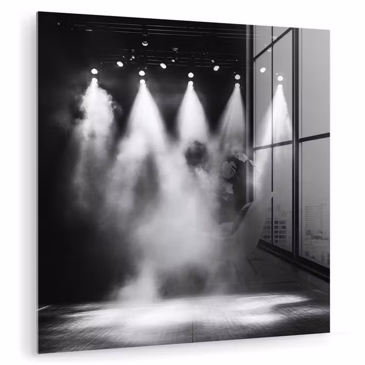 Theaterzaal - Mist - Spotlights - Zwart plexiglas 5mm klein -zzzproduct_nieuw