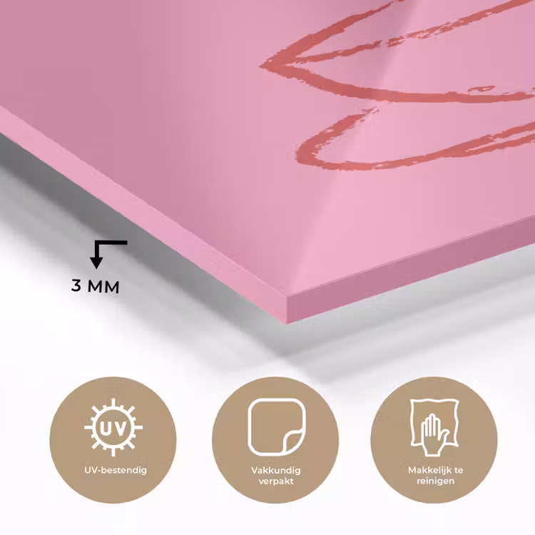 Thee - Roze - Valentijn - Tekst plexiglas 5mm klein -sfeer2