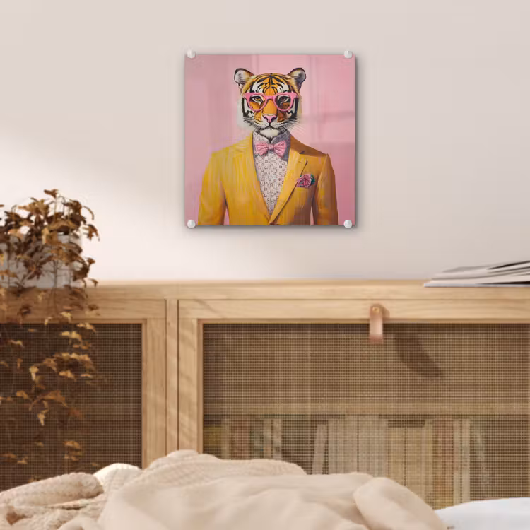 Tijger - Bril - Geel - Jasje plexiglas 5mm klein -sfeer4
