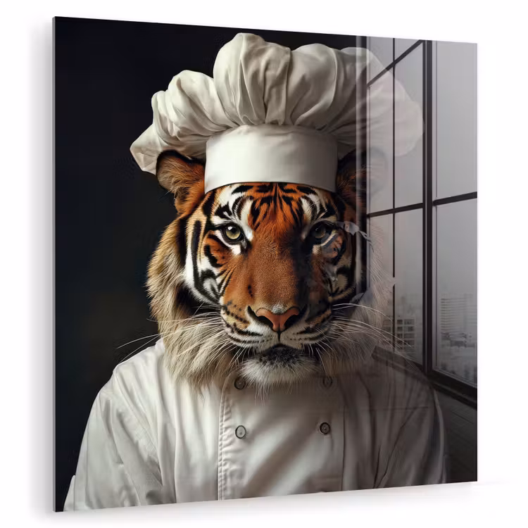 Tijger - Kokskleding - Bruin plexiglas 5mm klein -zzzproduct_nieuw
