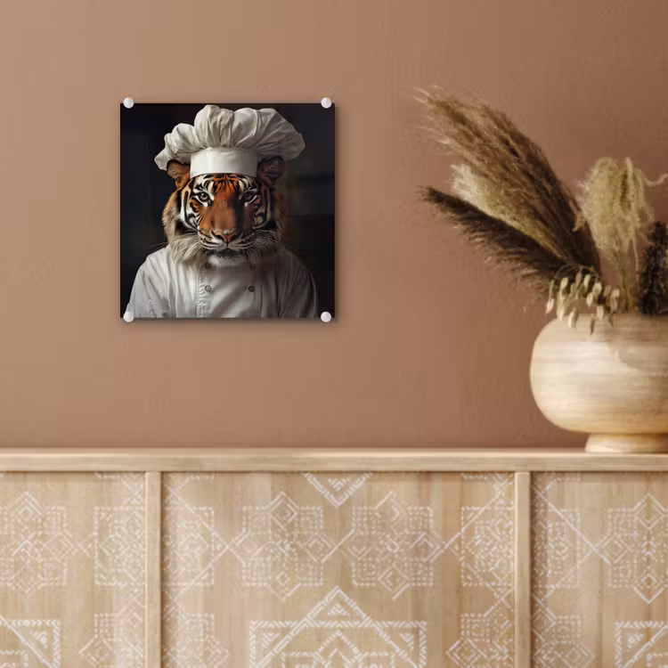 Tijger - Kokskleding - Bruin plexiglas 5mm klein -sfeer5