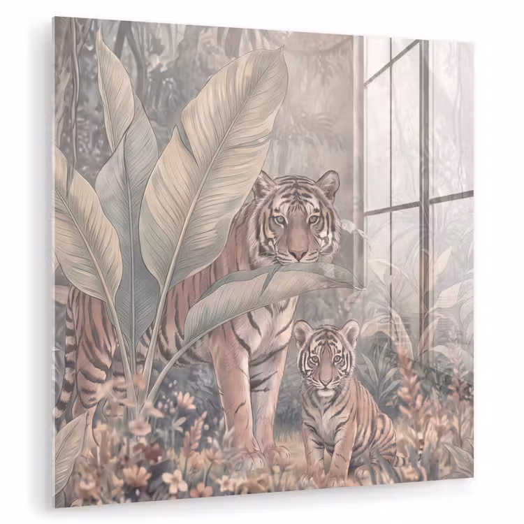 Tijger - Welp - Jungle - Illustratie - Dieren plexiglas 5mm klein -zzzproduct_nieuw