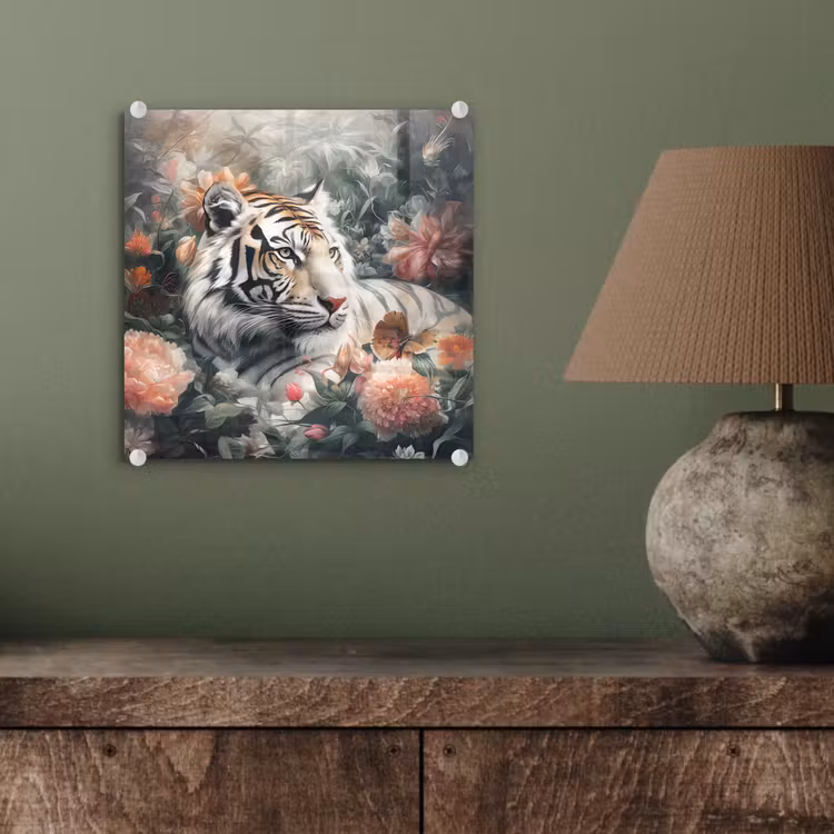 Tijger - Wilde dieren - Bloemen - Jungle plexiglas 5mm klein -sfeer3