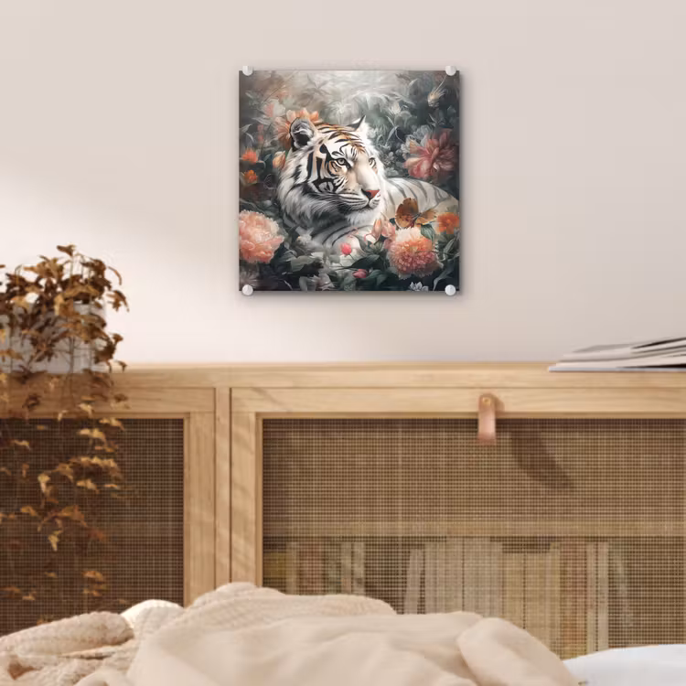 Tijger - Wilde dieren - Bloemen - Jungle plexiglas 5mm klein -sfeer4